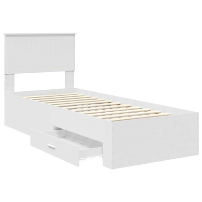 vidaXL Cadre de lit blanc et argent 75 x 190 cm en bois d'ingénierie