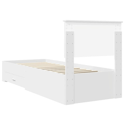 vidaXL Cadre de lit blanc et argent 75 x 190 cm en bois d'ingénierie