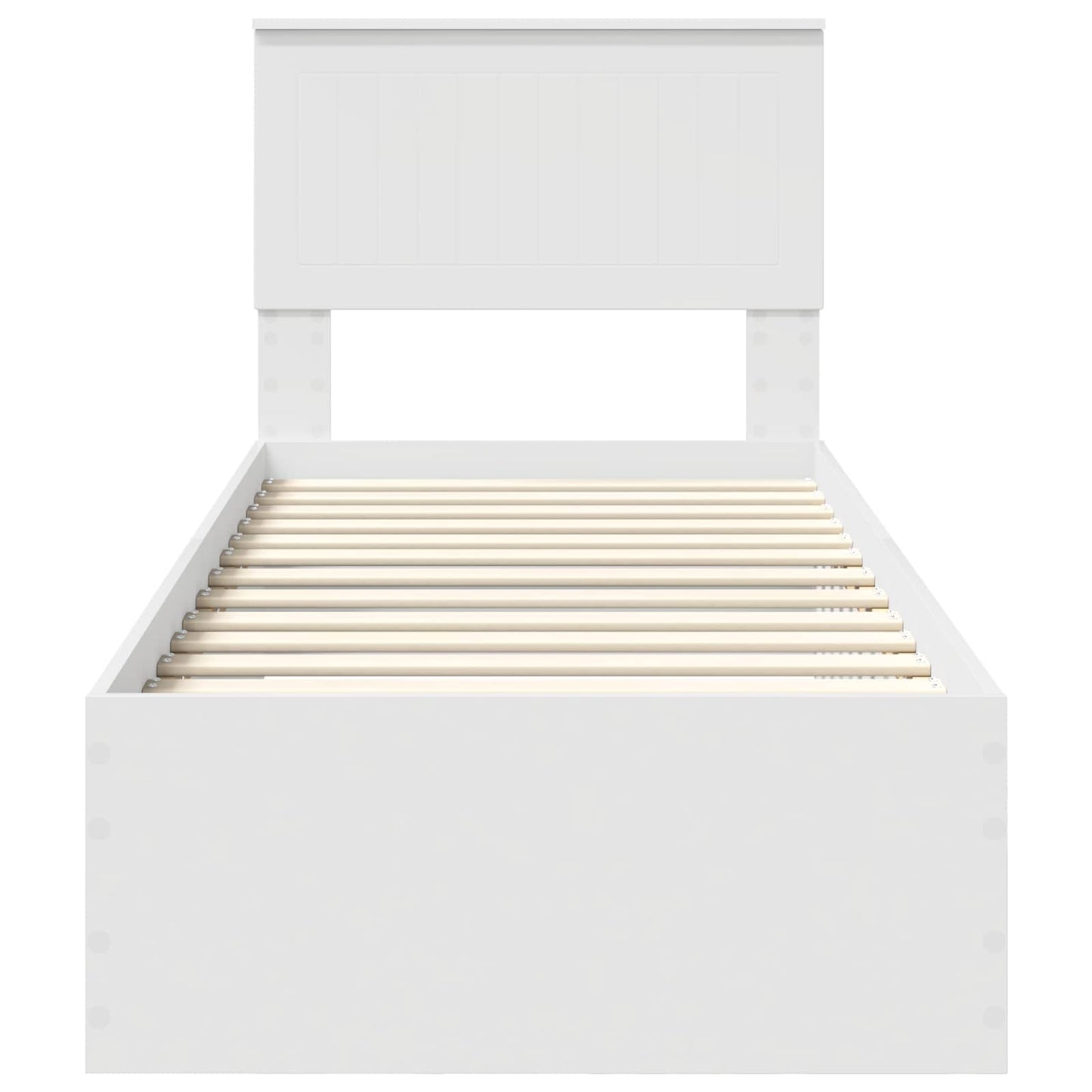 vidaXL Cadre de lit blanc et argent 75 x 190 cm en bois d'ingénierie