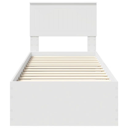 vidaXL Cadre de lit blanc et argent 75 x 190 cm en bois d'ingénierie