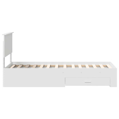 vidaXL Cadre de lit blanc et argent 75 x 190 cm en bois d'ingénierie