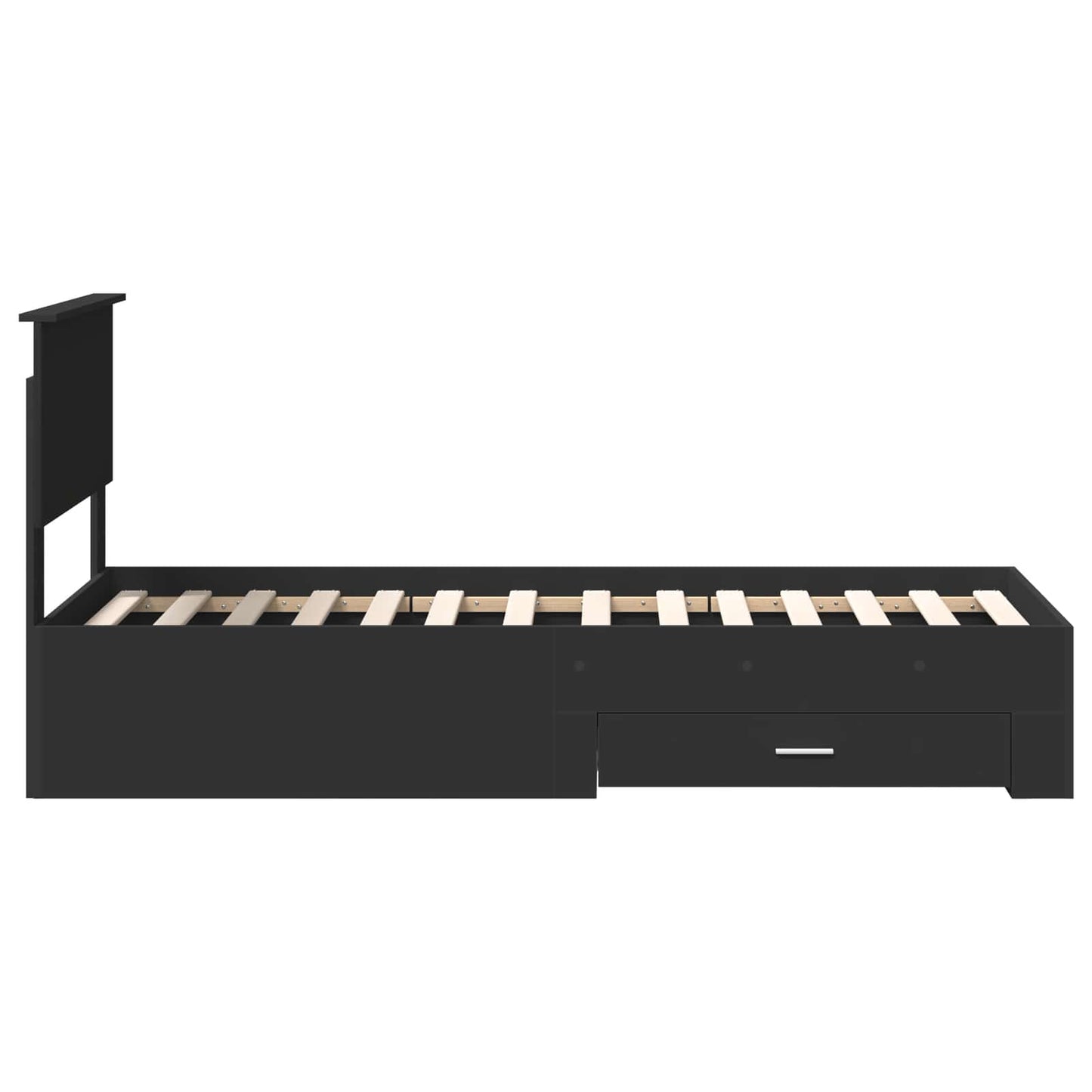 Bettrahmen Schwarz und Silber 75 x 190 cm Holzwerkstoff