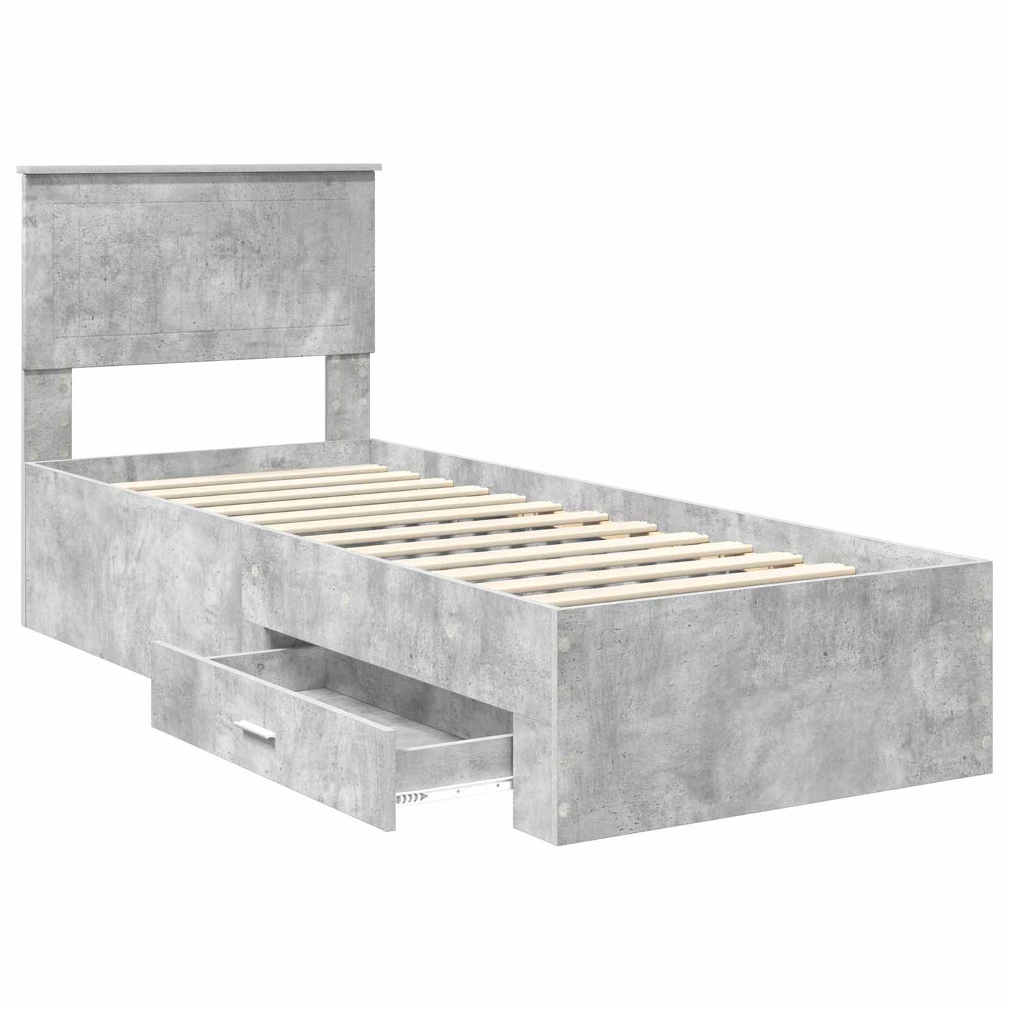 vidaXL Bettrahmen Beton Grau und Silber 70 x 190 cm Holzwerkstoff