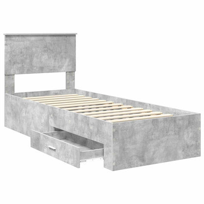 vidaXL Bettrahmen Beton Grau und Silber 70 x 190 cm Holzwerkstoff