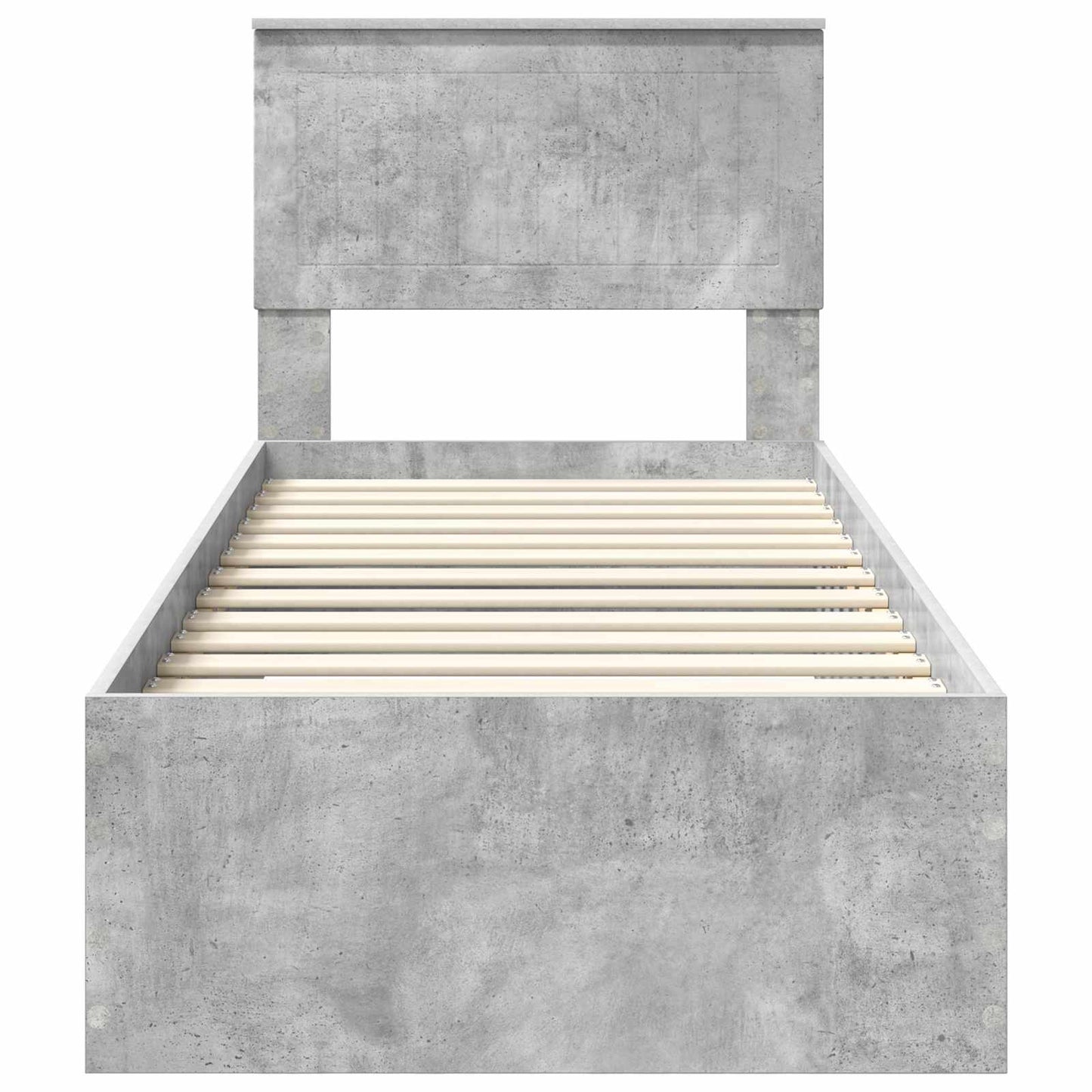 vidaXL Bettrahmen Beton Grau und Silber 70 x 190 cm Holzwerkstoff