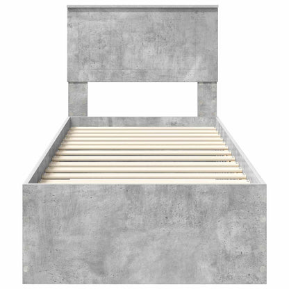 vidaXL Bettrahmen Beton Grau und Silber 70 x 190 cm Holzwerkstoff