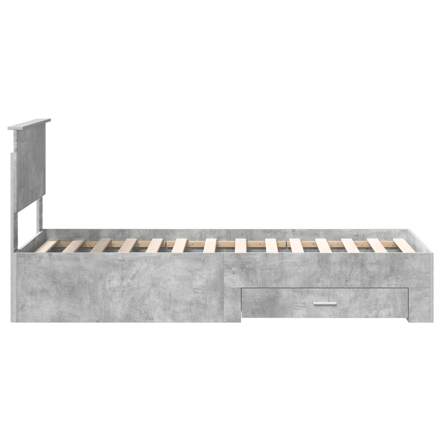 vidaXL Bettrahmen Beton Grau und Silber 70 x 190 cm Holzwerkstoff