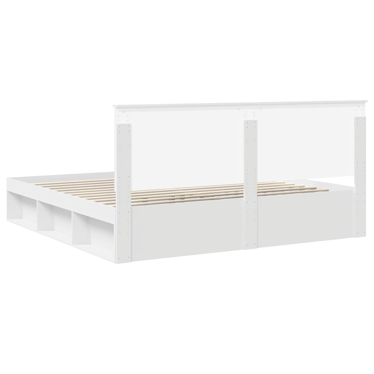 vidaXL Bettrahmen mit Kopfteil Weiß 200 x 200 cm Massives Kiefernholz