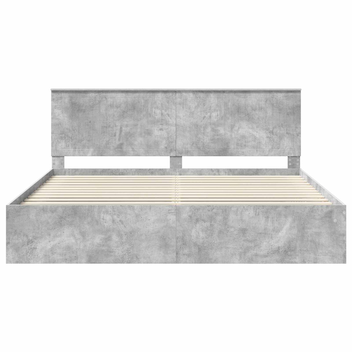 vidaXL Bettrahmen mit Kopfteil Beton 200 x 200 cm Massives Kiefernholz