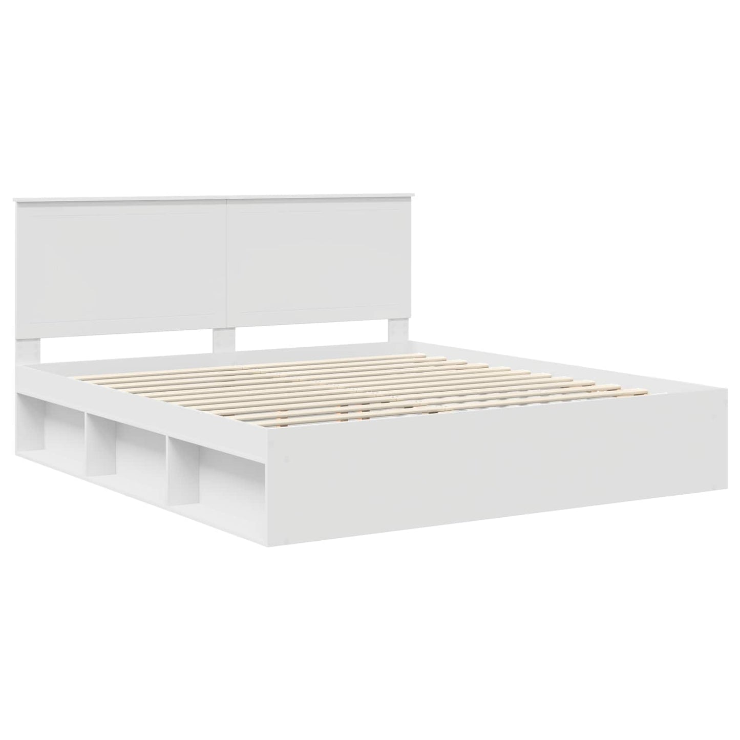 vidaXL Bettrahmen mit Kopfteil Weiß 180 x 200 cm Massives Kiefernholz