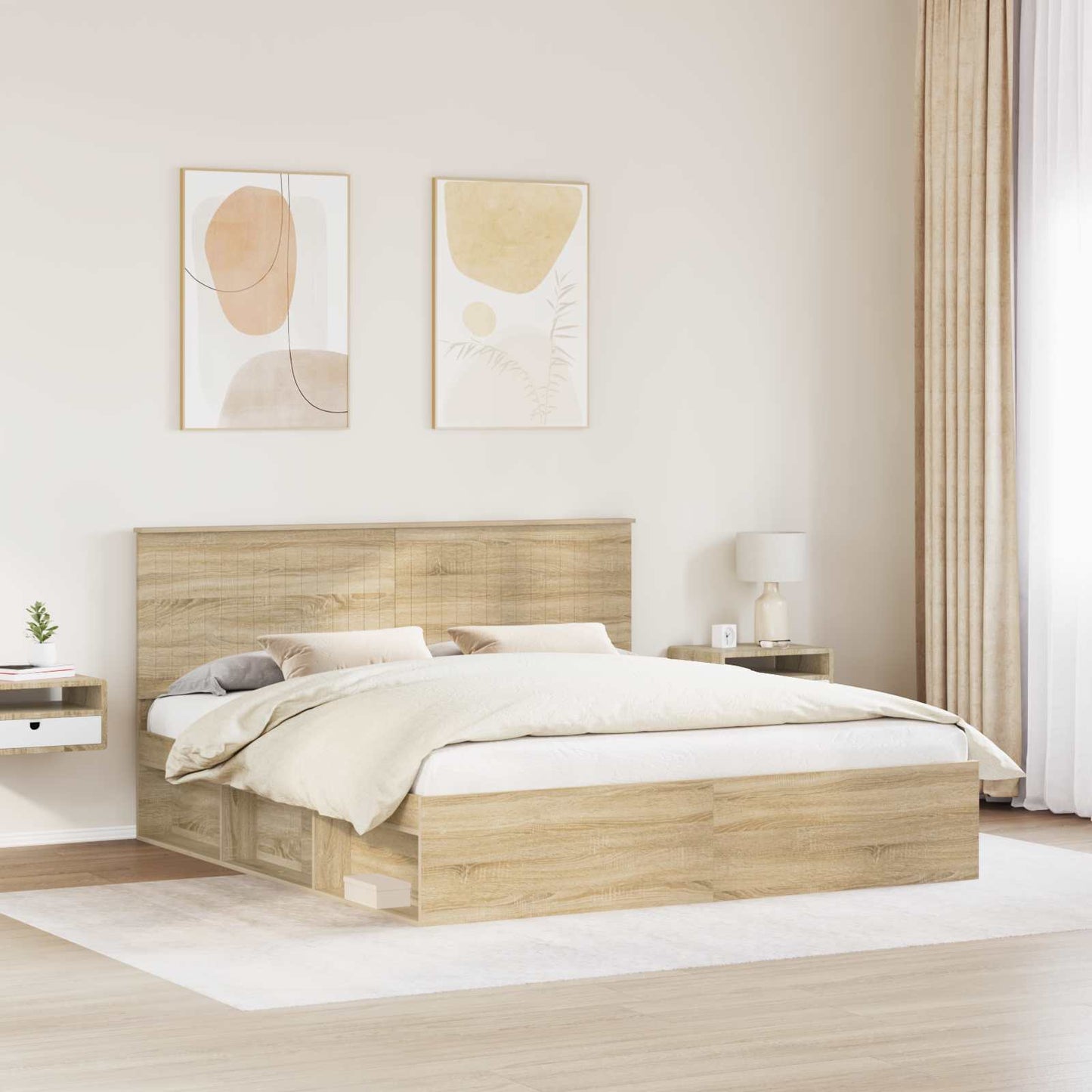 vidaXL Bettrahmen Sonoma 180 x 200 cm Massives Kiefernholz