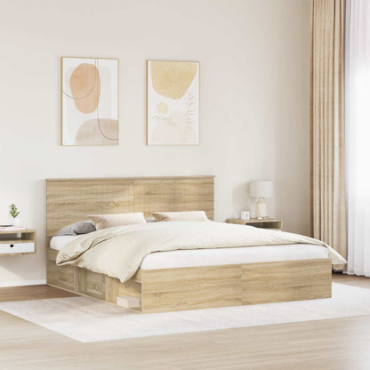 vidaXL Bettrahmen Sonoma 180 x 200 cm Massives Kiefernholz