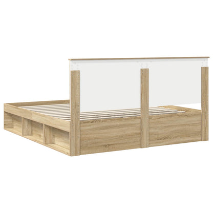 vidaXL Bettrahmen Sonoma 180 x 200 cm Massives Kiefernholz