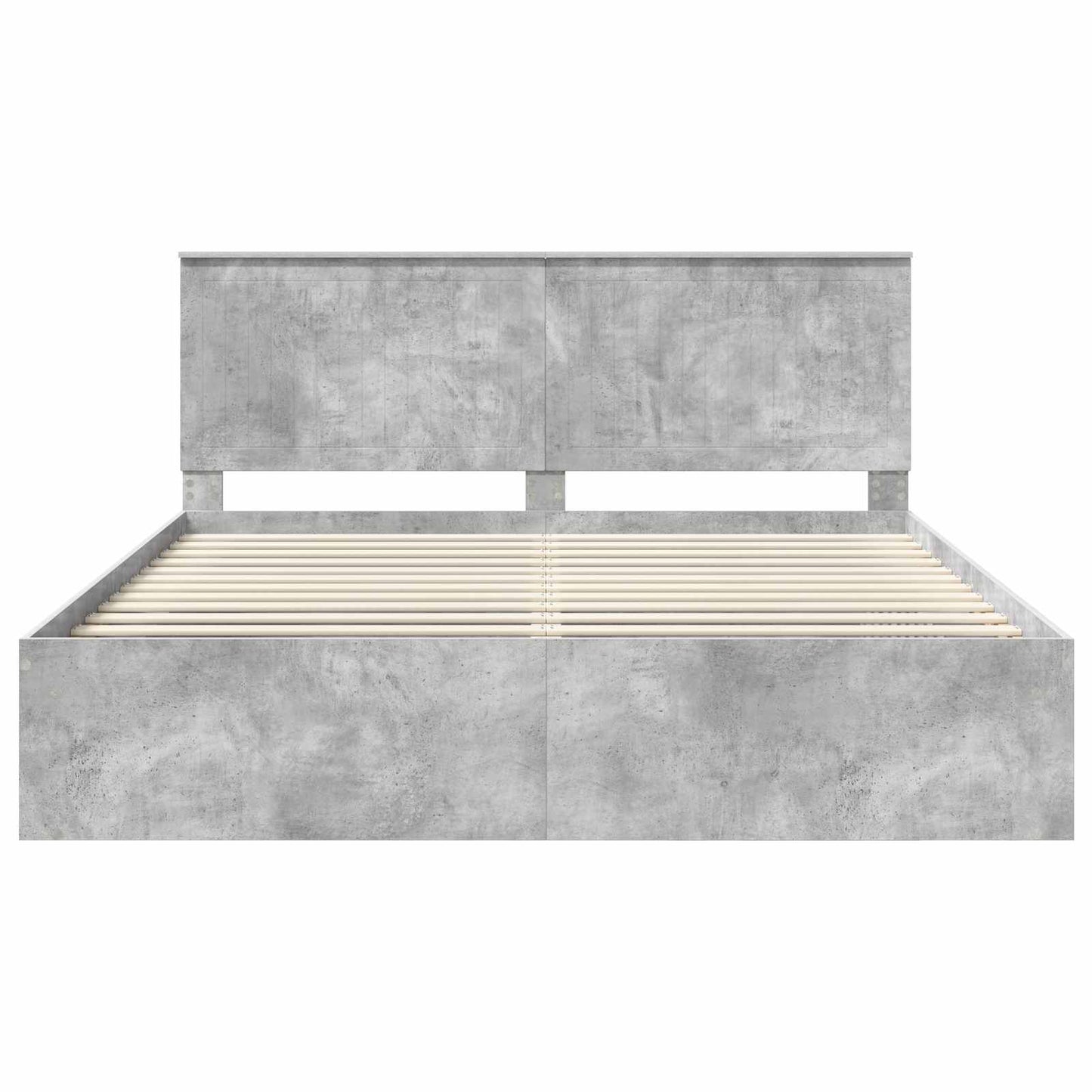 vidaXL Bettrahmen mit Kopfteil Beton 180 x 200 cm Massives Kiefernholz