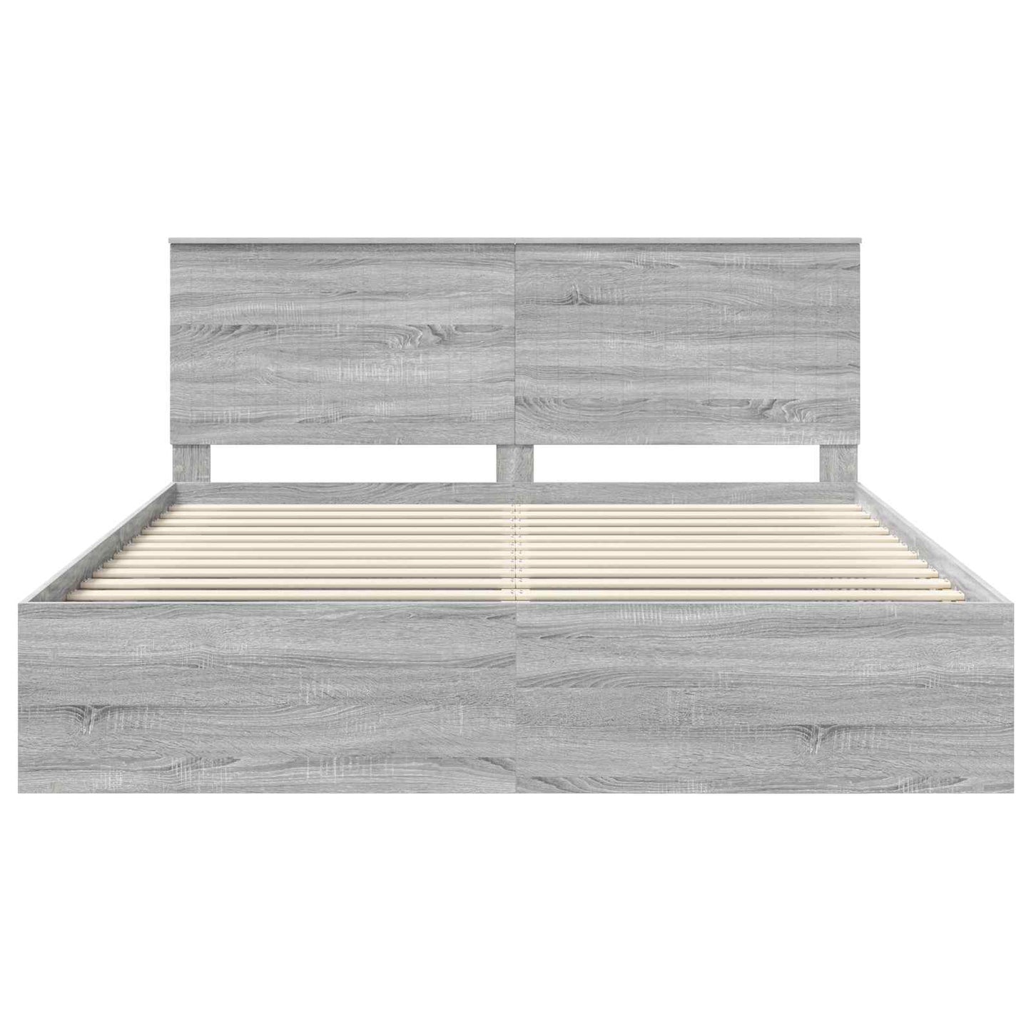 vidaXL Bettrahmen Graues Sonoma 180 x 200 cm Massives Kiefernholz