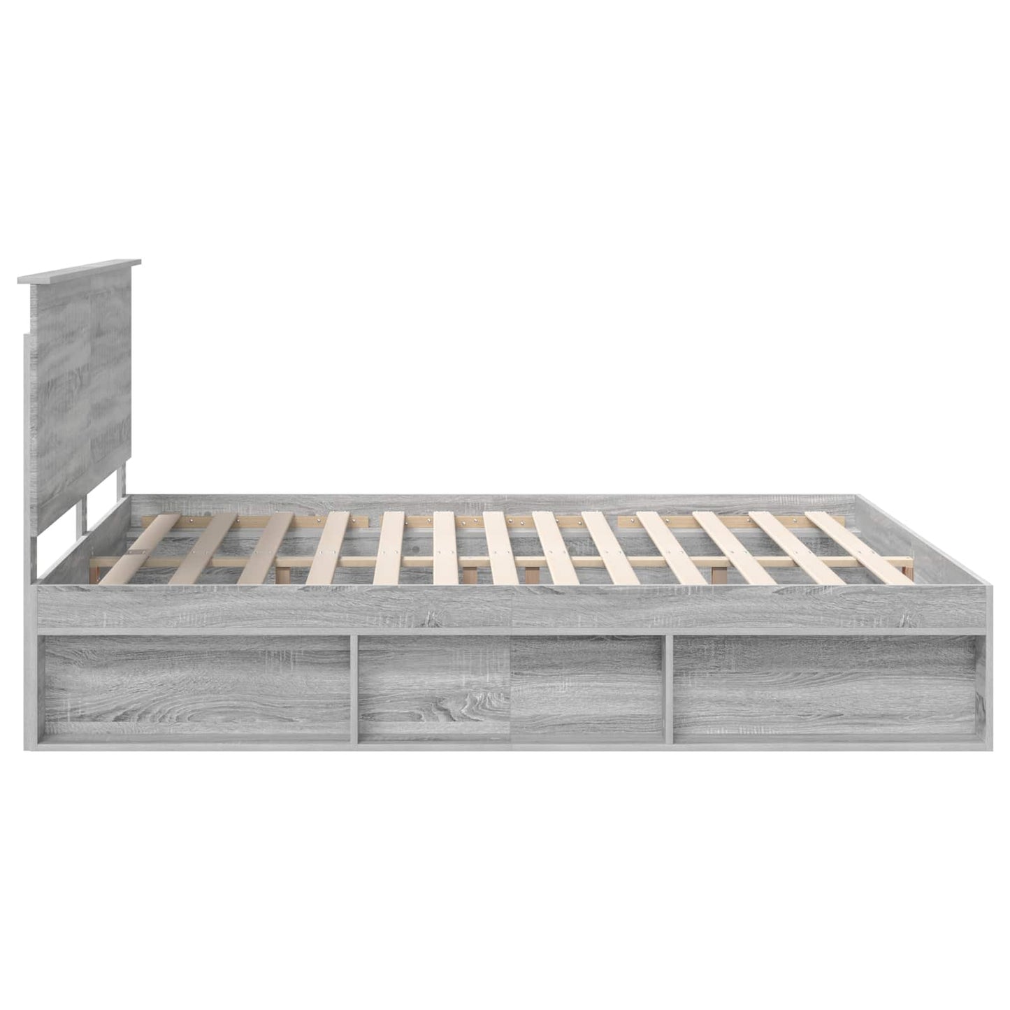 vidaXL Bettrahmen Graues Sonoma 180 x 200 cm Massives Kiefernholz