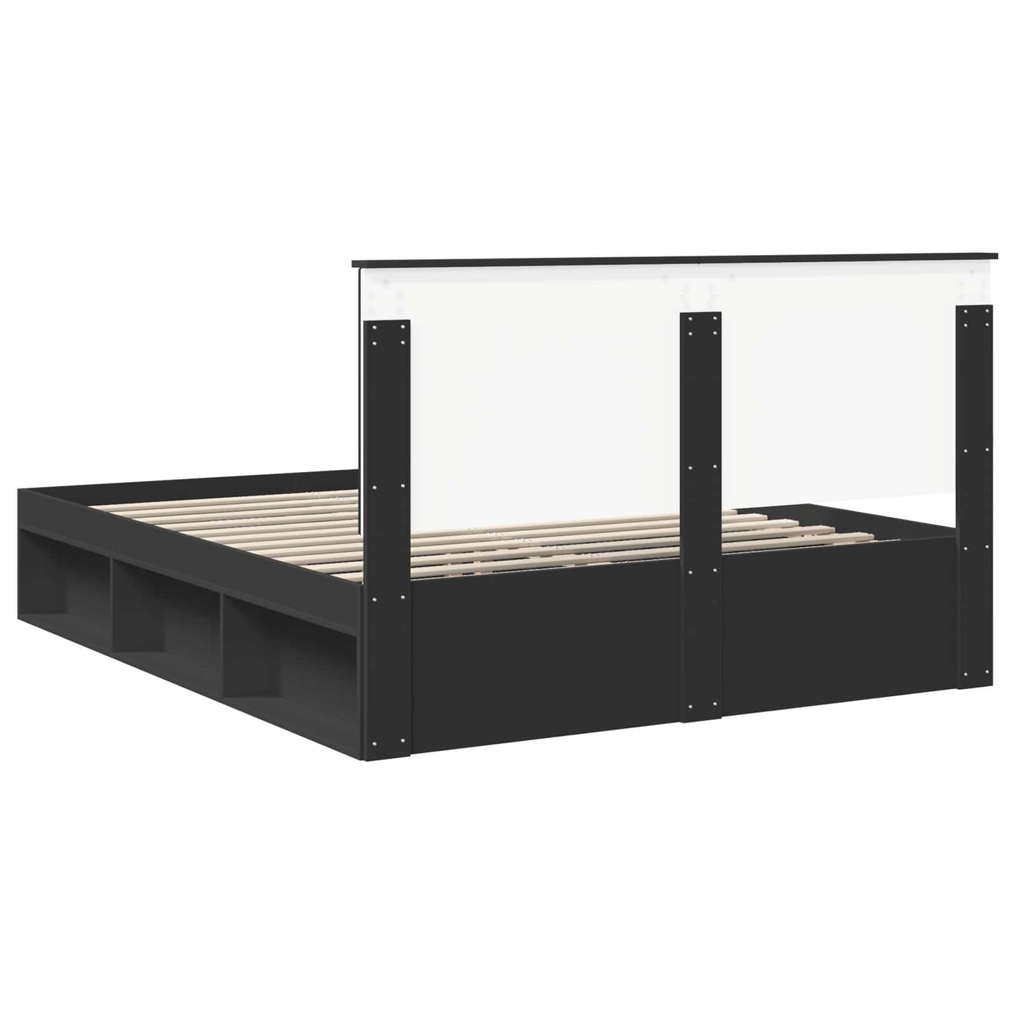 vidaXL Bettrahmen Schwarz 160 x 200 cm Massives Kiefernholz