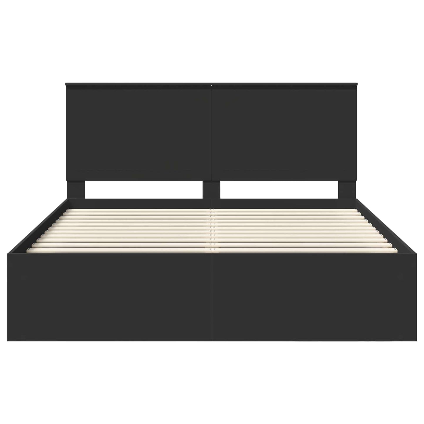 vidaXL Bettrahmen Schwarz 160 x 200 cm Massives Kiefernholz