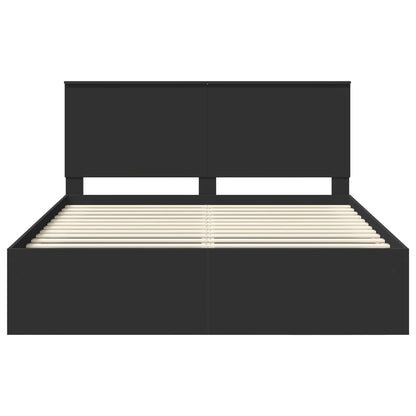 vidaXL Bettrahmen Schwarz 160 x 200 cm Massives Kiefernholz