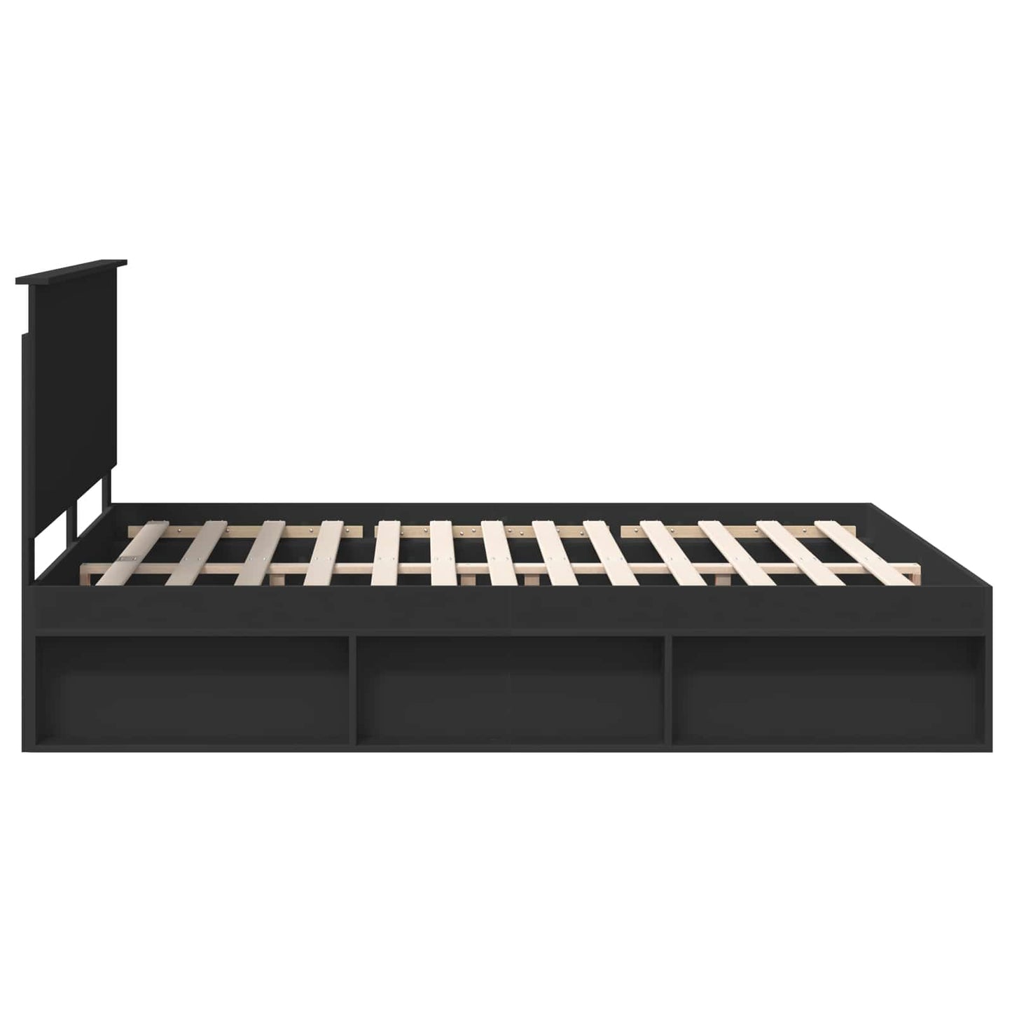 vidaXL Bettrahmen Schwarz 160 x 200 cm Massives Kiefernholz
