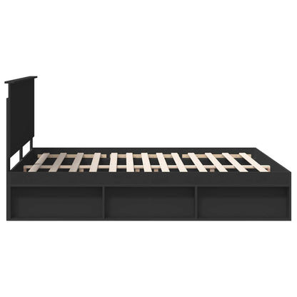 vidaXL Bettrahmen Schwarz 160 x 200 cm Massives Kiefernholz