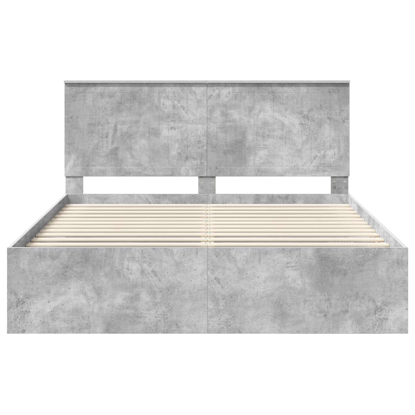 vidaXL Bettrahmen mit Kopfteil Beton 160 x 200 cm Massives Kiefernholz