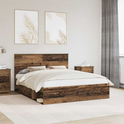 vidaXL Bettrahmen Altholz 160 x 200 cm Massives Kiefernholz