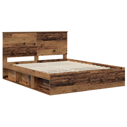 vidaXL Bettrahmen Altholz 160 x 200 cm Massives Kiefernholz