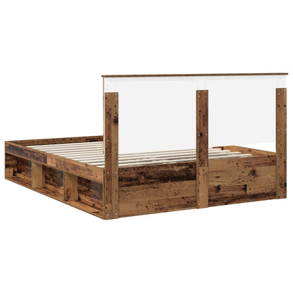 vidaXL Bettrahmen Altholz 160 x 200 cm Massives Kiefernholz