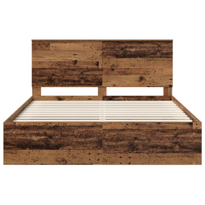 vidaXL Bettrahmen Altholz 160 x 200 cm Massives Kiefernholz