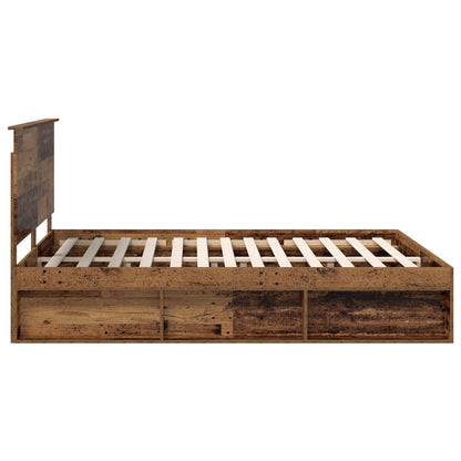vidaXL Bettrahmen Altholz 160 x 200 cm Massives Kiefernholz