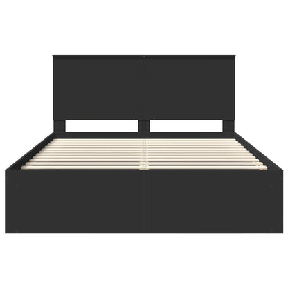 vidaXL Bettrahmen Schwarz 150 x 200 cm Massives Kiefernholz
