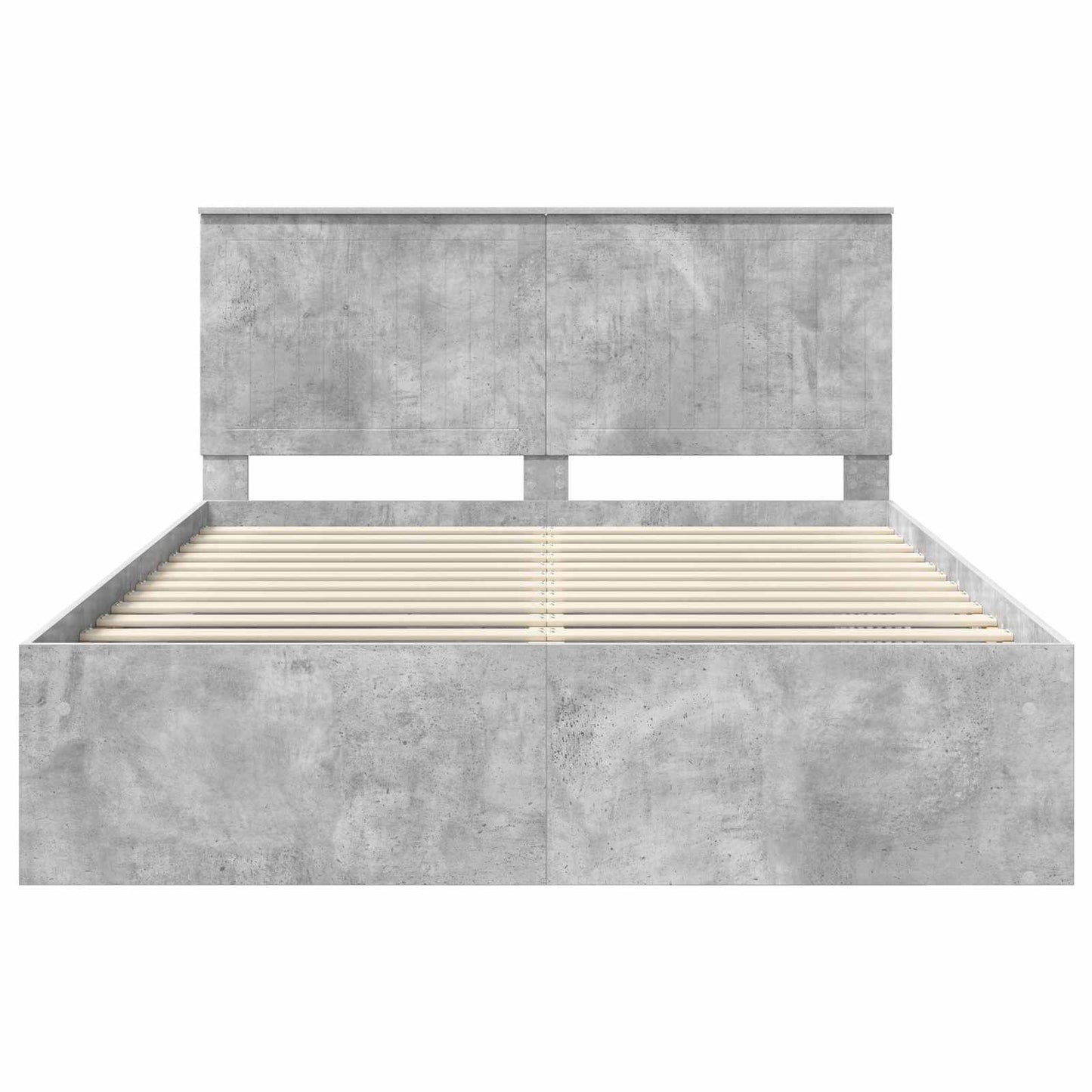vidaXL Bettrahmen Beton Grau 150 x 200 cm Massives Kiefernholz