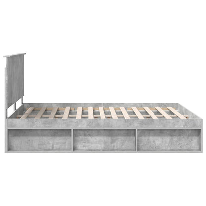 vidaXL Bettrahmen Beton Grau 150 x 200 cm Massives Kiefernholz