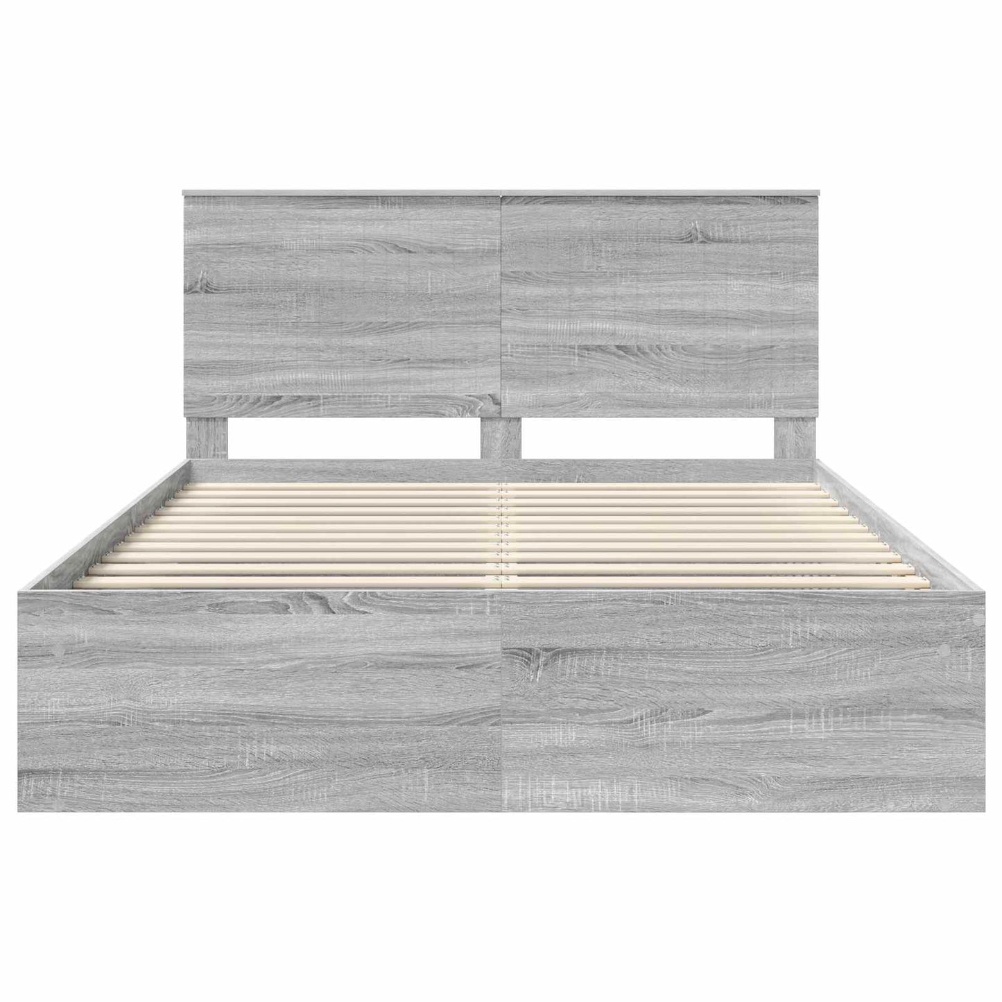 vidaXL Bettrahmen Graues Sonoma 150 x 200 cm Massives Kiefernholz