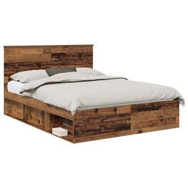 vidaXL Bettrahmen Altholz 150 x 200 cm Massives Kiefernholz