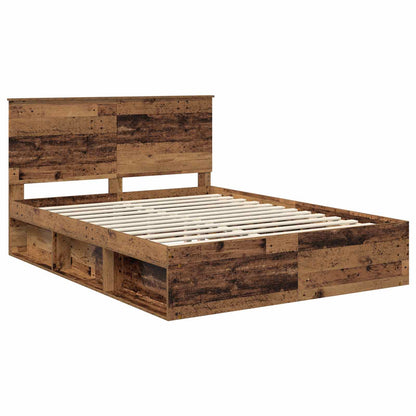 vidaXL Bettrahmen Altholz 150 x 200 cm Massives Kiefernholz