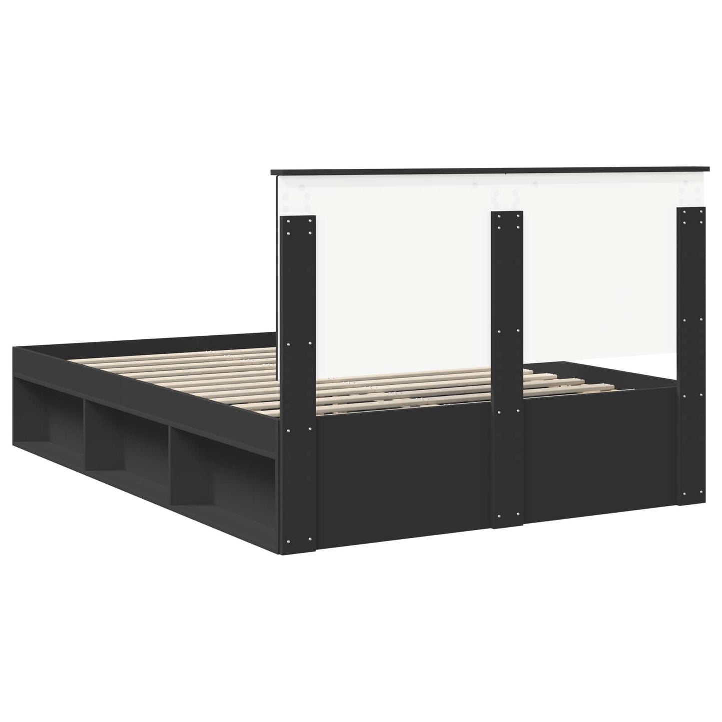 vidaXL Bettrahmen Schwarz 140 x 200 cm Massives Kiefernholz
