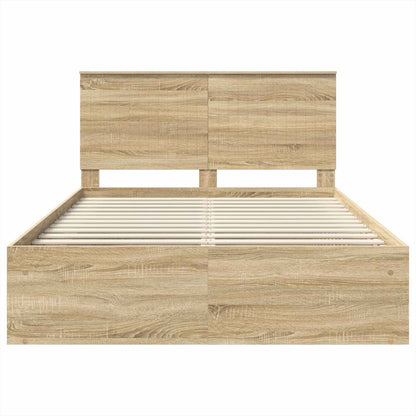 vidaXL Bettrahmen Sonoma 140 x 200 cm Massives Kiefernholz