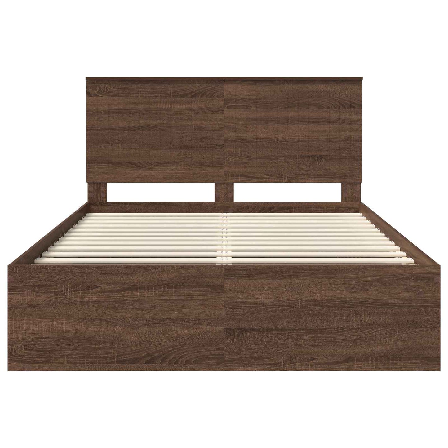 vidaXL Bettrahmen Braun Eichen-Optik 140 x 200 cm Massives Kiefernholz