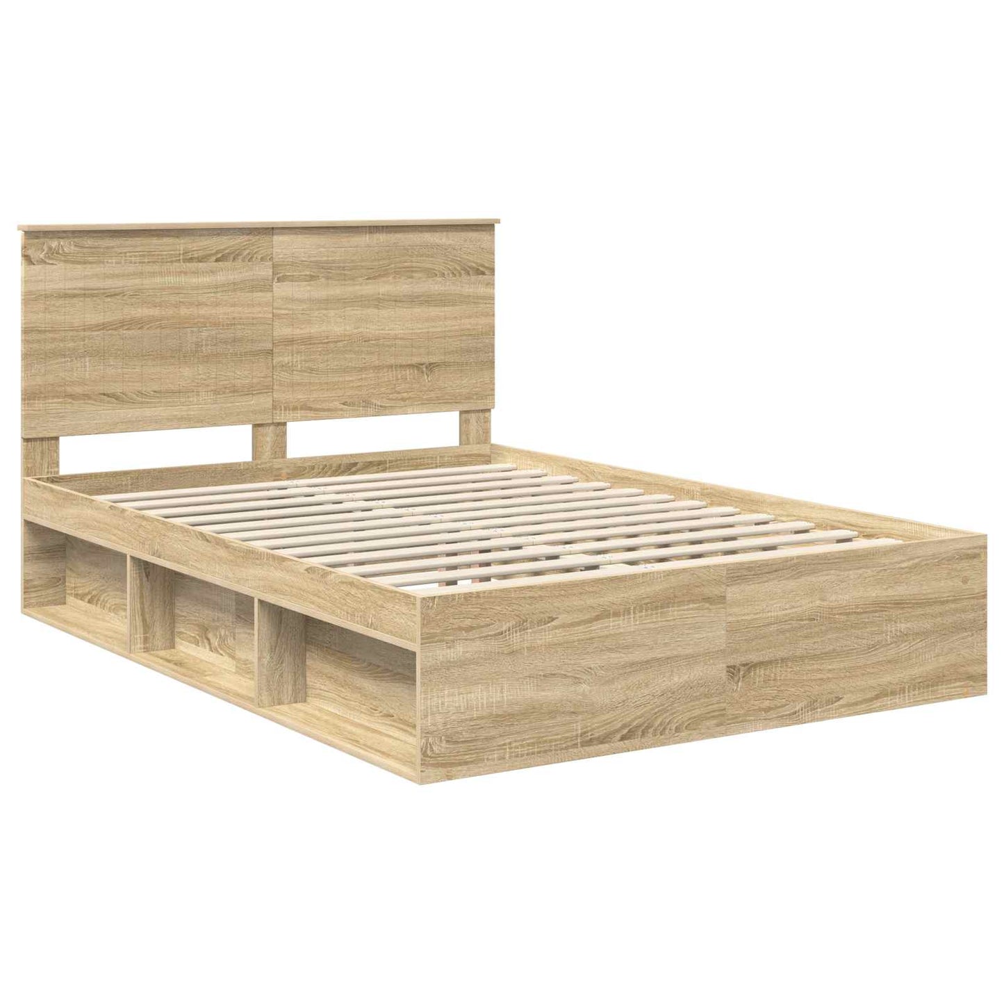 vidaXL Bettrahmen Sonoma 140 x 190 cm Massives Kiefernholz