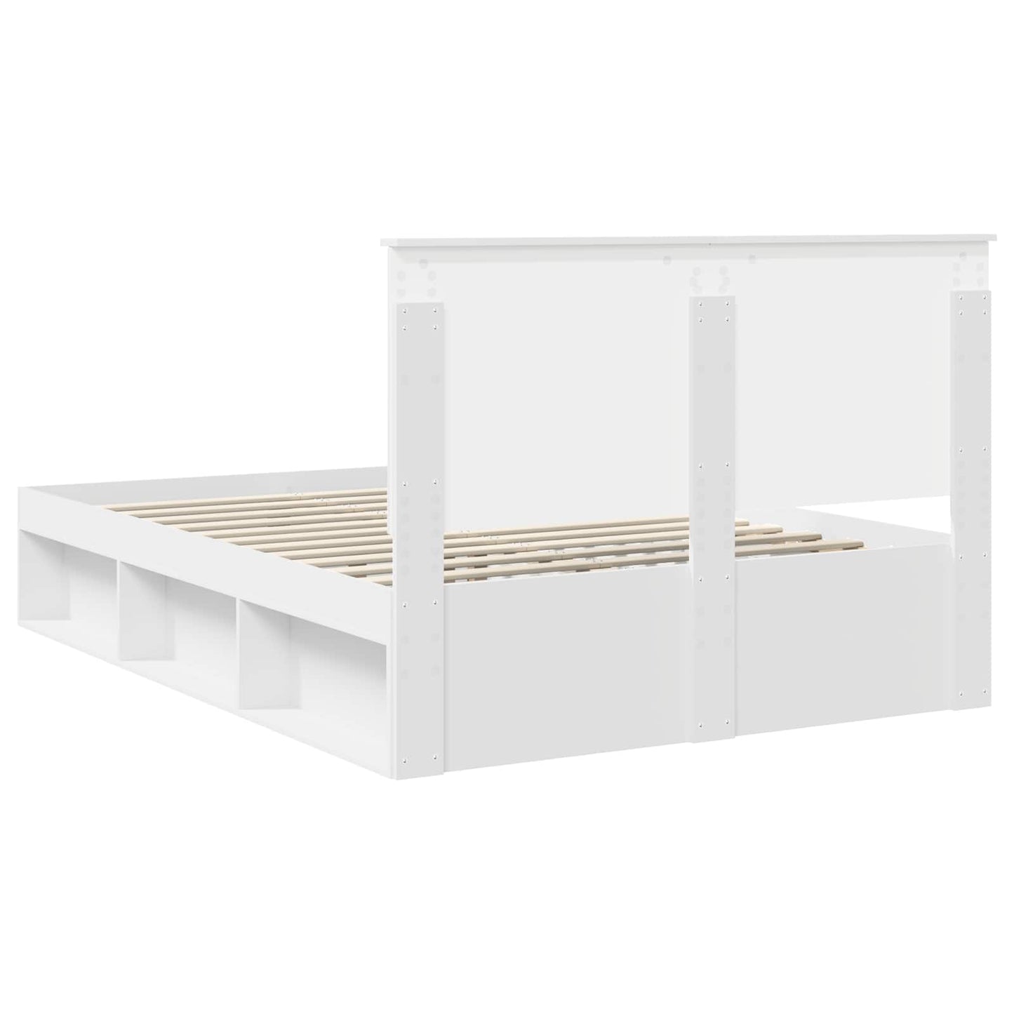 vidaXL Cadre de lit avec tête de lit Blanc 135 x 190 cm Bois de pin massif