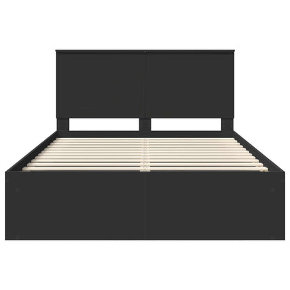 Bettrahmen Schwarz 135 x 190 cm Massives Kiefernholz