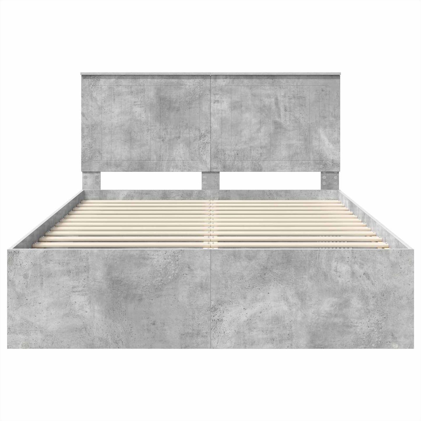 vidaXL Cadre de lit Gris Béton 135 x 190 cm Pin Massif