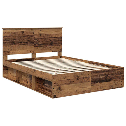 vidaXL Cadre de lit bois de récupération 135 x 190 cm Bois de pin massif