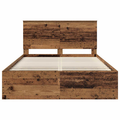 vidaXL Cadre de lit bois de récupération 135 x 190 cm Bois de pin massif
