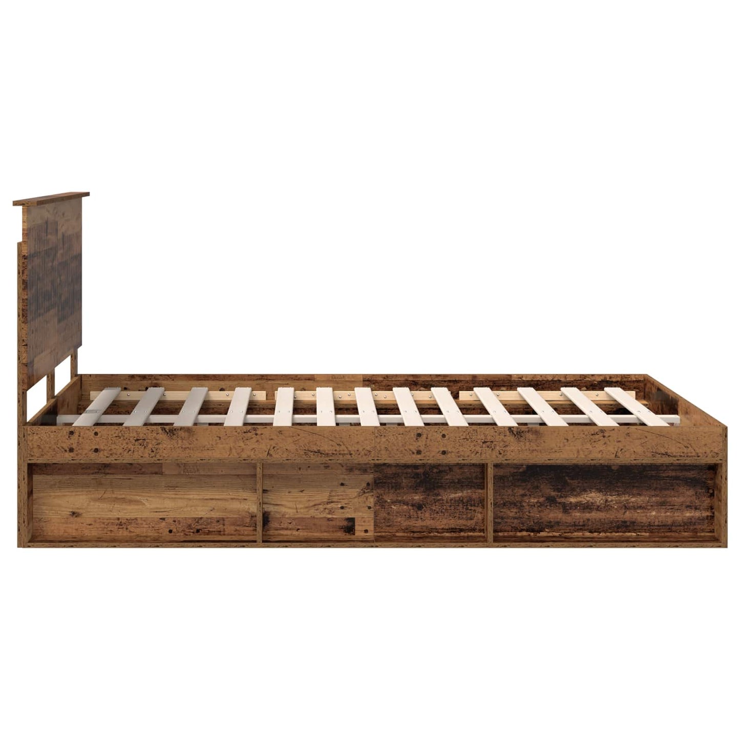 vidaXL Cadre de lit bois de récupération 135 x 190 cm Bois de pin massif