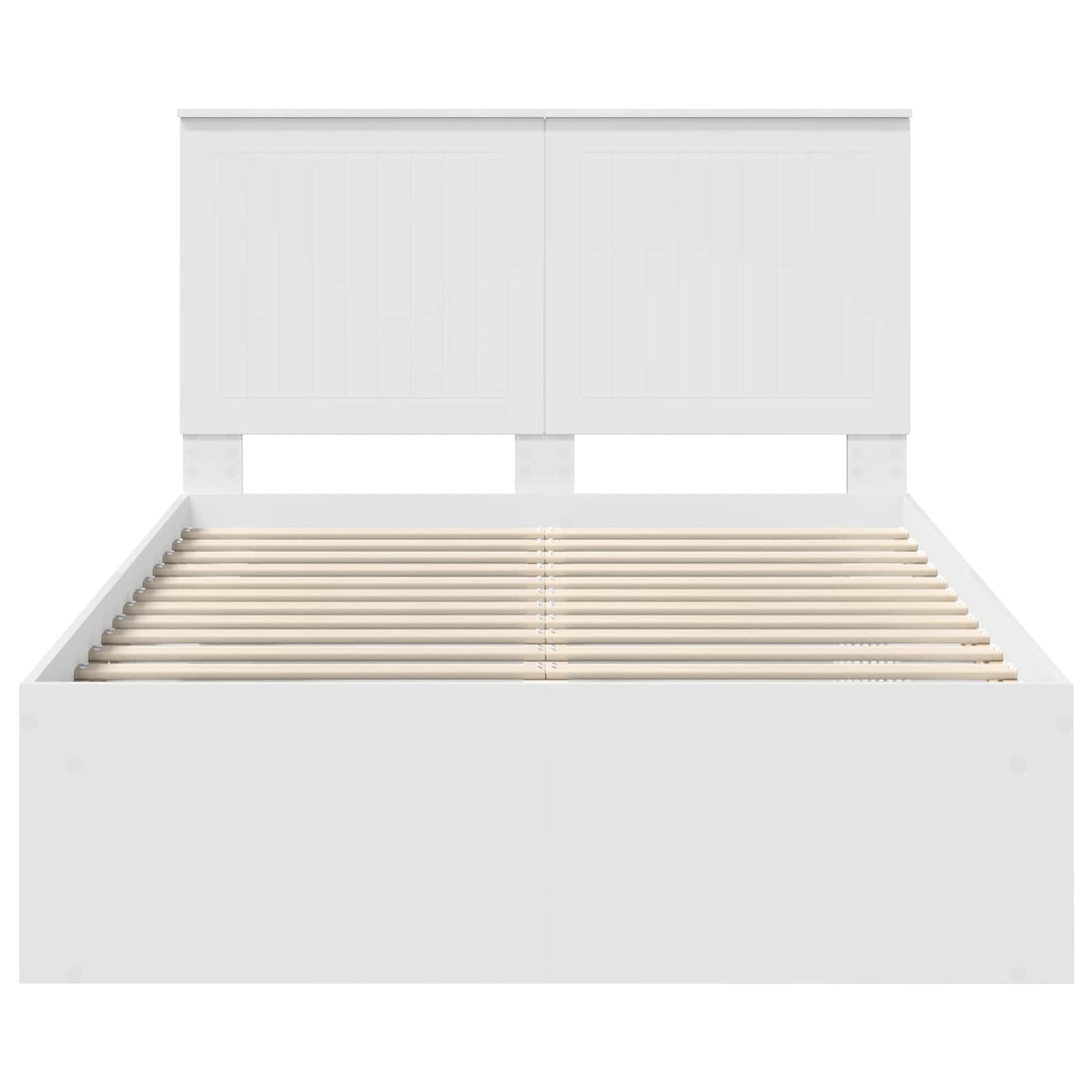 vidaXL Cadre de lit avec tête de lit Blanc 120 x 200 cm Bois de pin massif