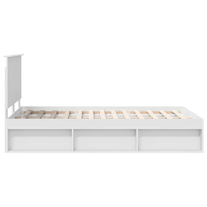 vidaXL Cadre de lit avec tête de lit Blanc 120 x 200 cm Bois de pin massif