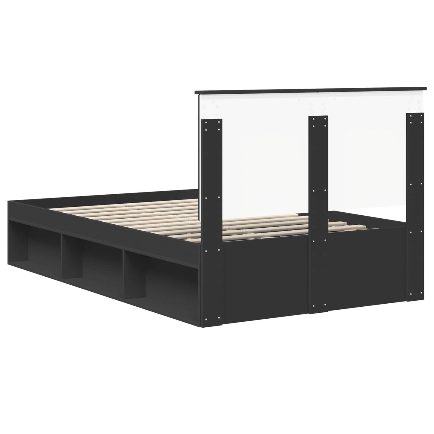 vidaXL Bettrahmen Schwarz 120 x 190 cm Massives Kiefernholz